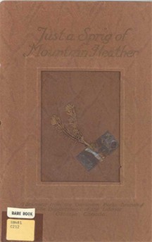 Cover of "Just a Sprig of Mountain Heather," 1914 / Couverture de « Just a Sprig of Mountain Heather », 1914
